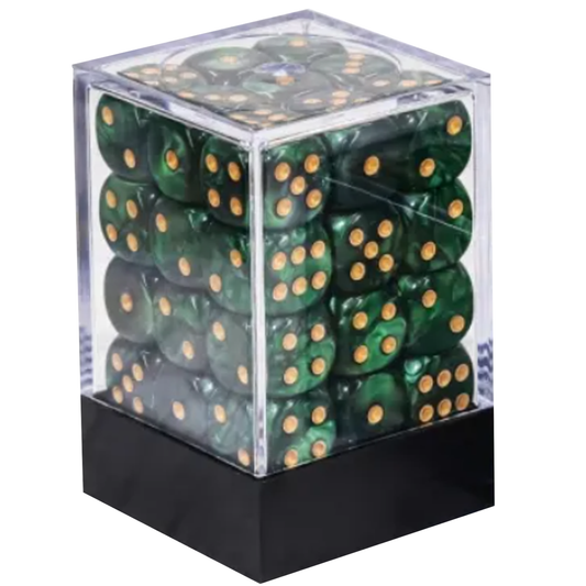 Green Pearl - 36 x 12mm 6 Sided Pip Dice D6 Set