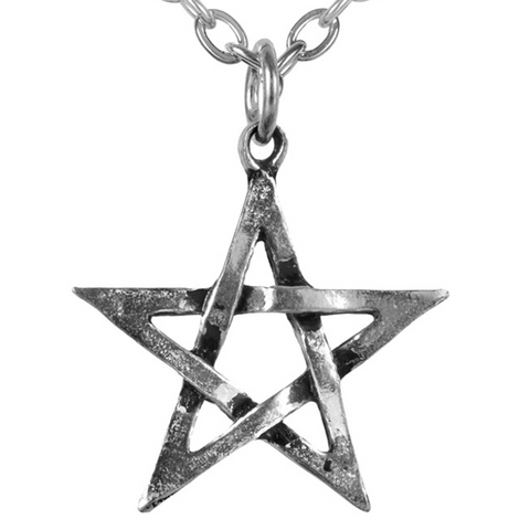 Pewter Pentagram Pendant Necklace | Happy Piranha