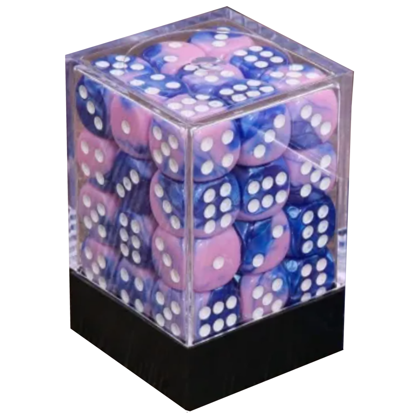 Pink & Blue Blend - 36 x 12mm 6 Sided Pip Dice D6 Set  | Happy Piranha