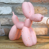 Pink Paint Splat Balloon Dog 24cm Ornament on a Desk | Happy Piranha