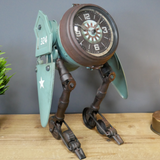 Standing Aeroplane Robot Clock (Front) | Happy Piranha