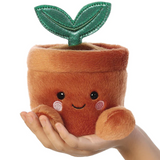 Terra the Potted Plant Palm Pal Kawaii Plushie Soft Toy in a Hand | Happy Piranha