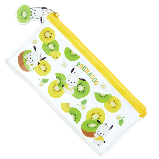 Pochacco & Fruit Design Clear Sanrio Pencil Case on a White Background | Happy Piranha