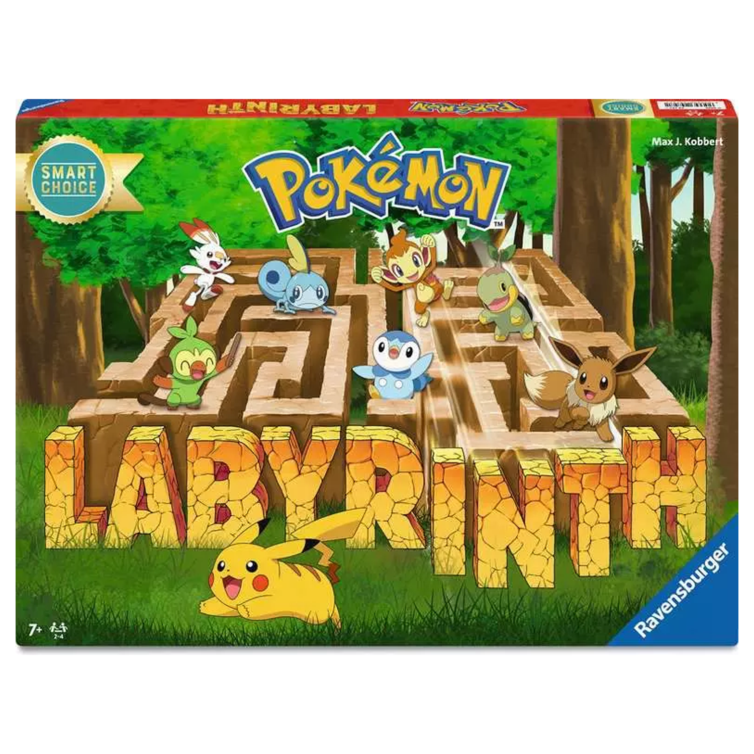 Pokémon Labyrinth: Smart Choice Edition Board Game (Front of Box) On a White Background | Happy Piranha