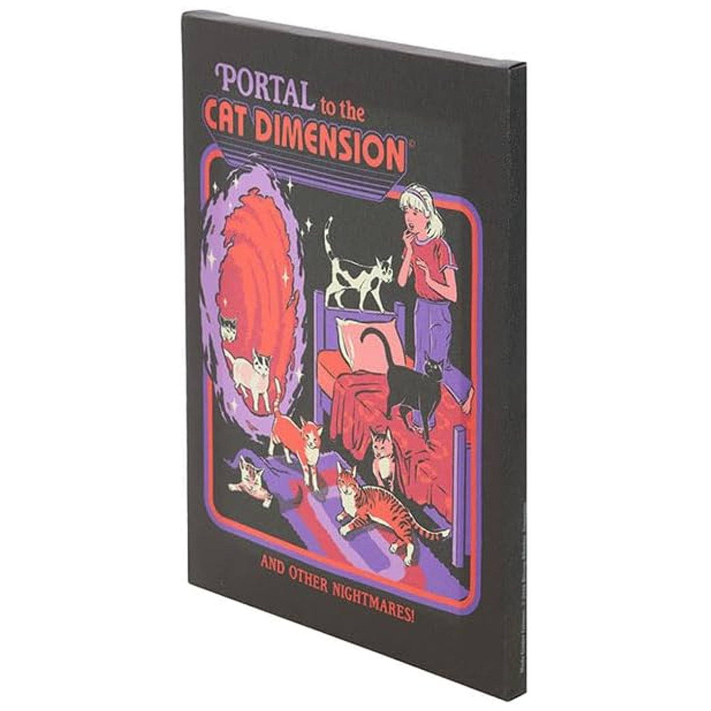 Portal to the Cat Dimension: Steven Rhodes Licensed Canvas Print (Side) on a White Background | Happy Piranha
