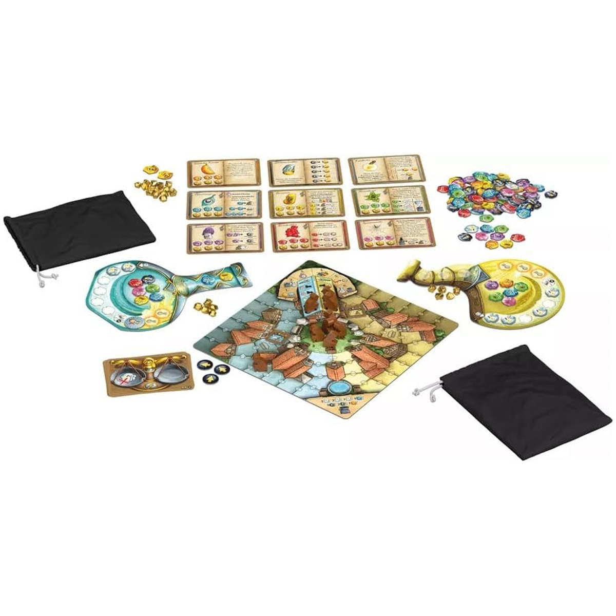 The Quacks of Quedlinburg: The Duel Board Game (Contents) On a White Background | Happy Piranha