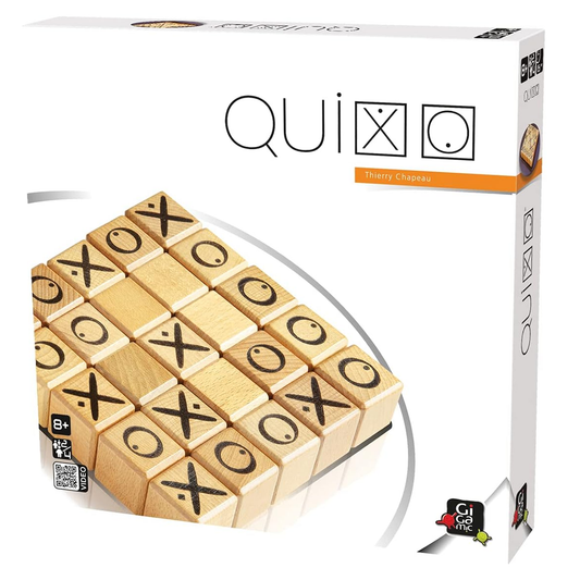 Quixo Board Game (Front of Box) | Happy Piranha
