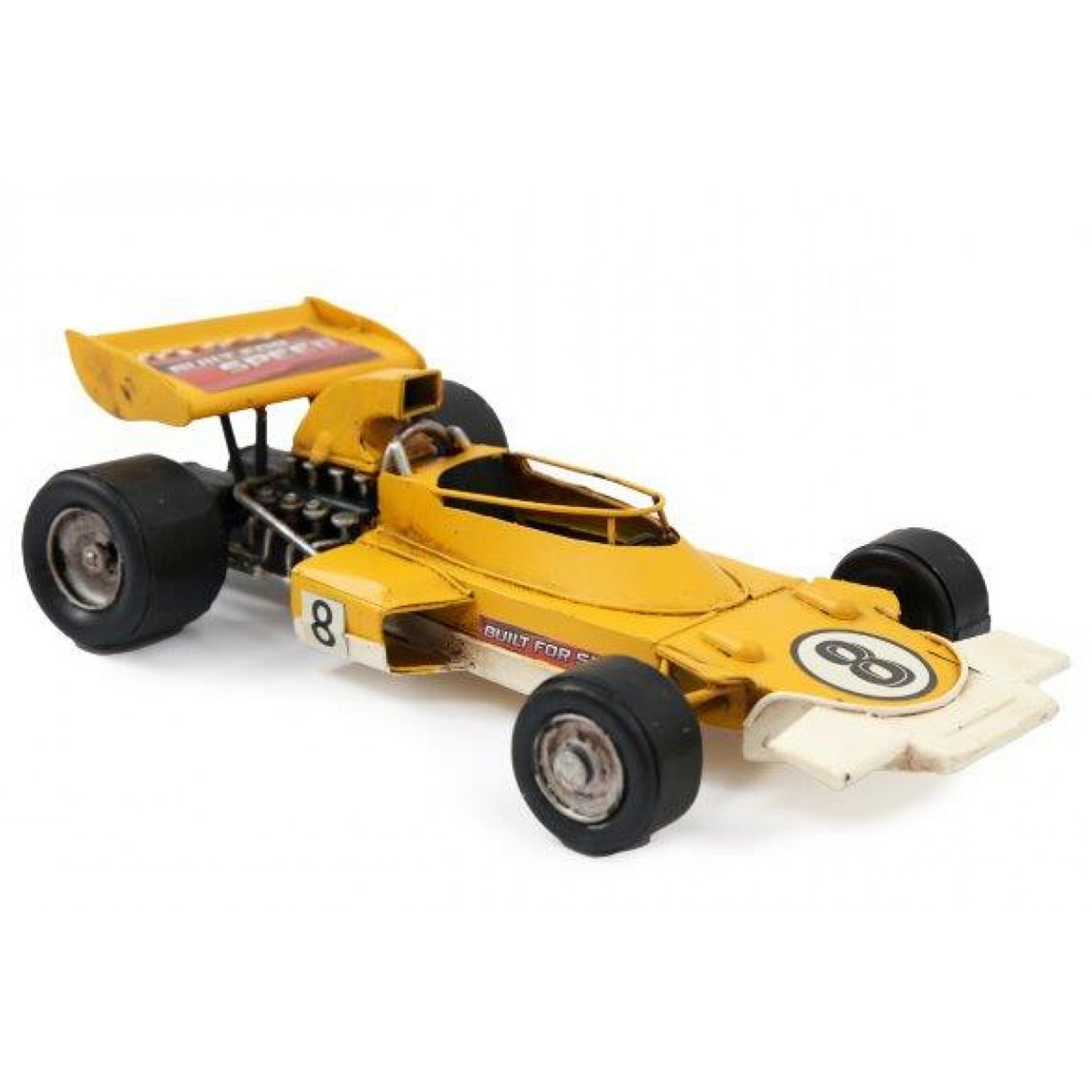 Metal Formula 1 Racing Car Ornament (Yellow) | Happy Piranha