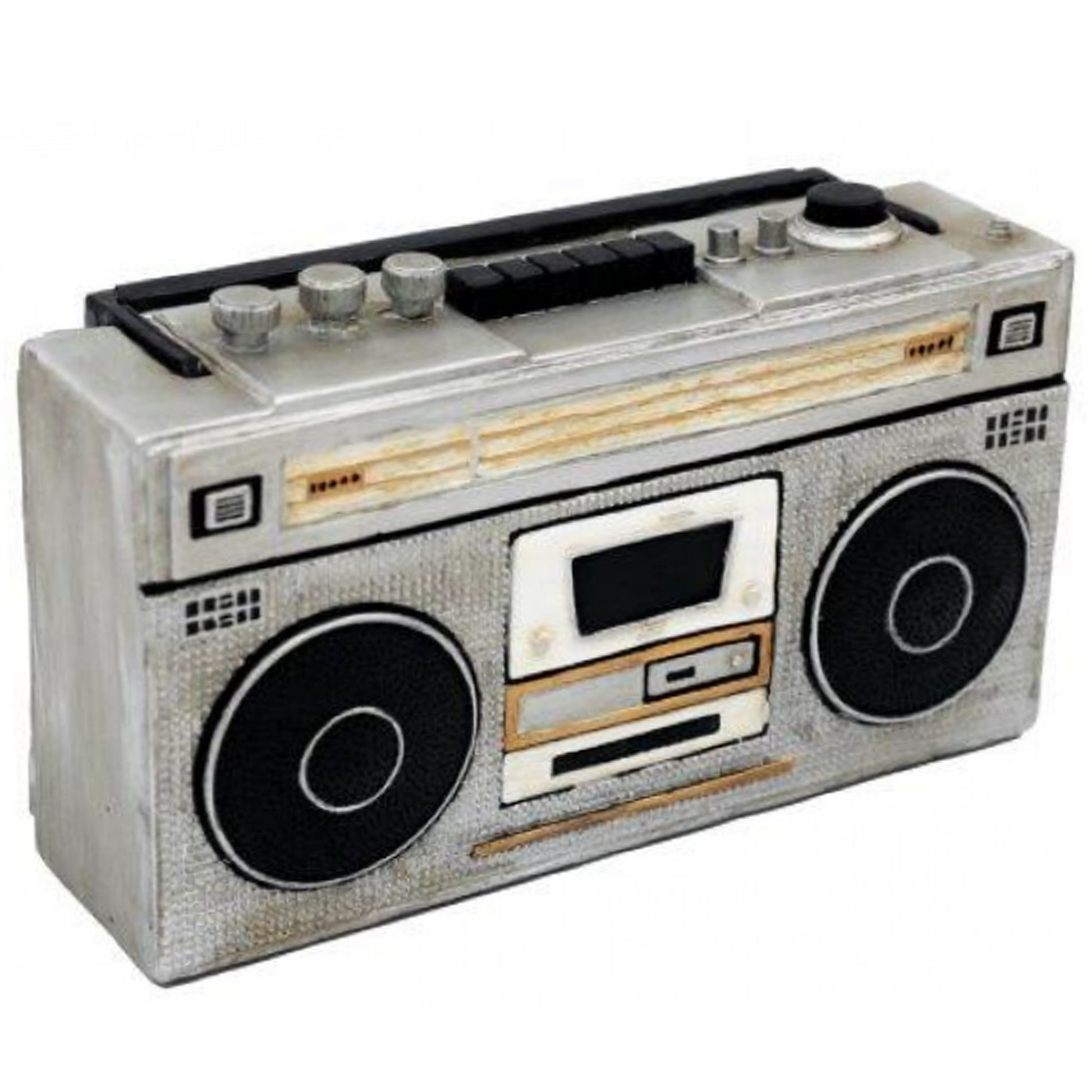 Silver Radio Boom Box Design Money Bank | Happy Piranha