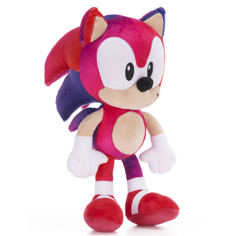 Rainbow Sonic the Hedgehog - 30cm Plushie Sega Soft Toy | Happy Piranha (Red, Pink and Purple) | Happy Piranha