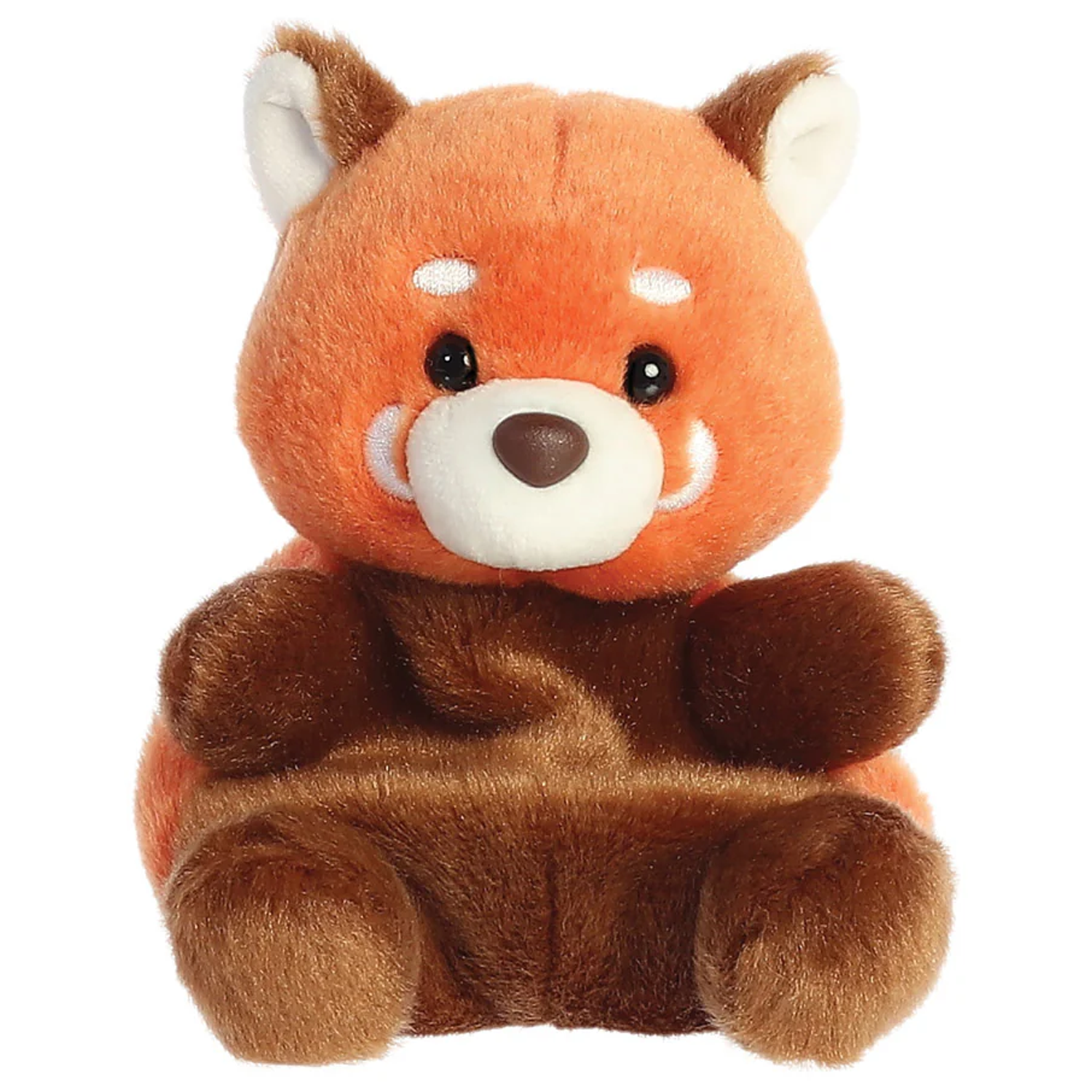 Rei the Red Panda Palm Pal Plushie Soft Toy (Front) on a White Background | Happy Piranha
