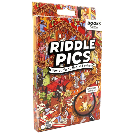 Riddle Pics - Books Edition Box on a White Background | Happy Piranha