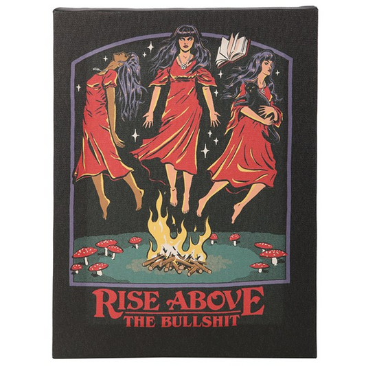 Rise Above the Bullshit: Steven Rhodes Licensed Canvas Print (Front) On a White Background | Happy Piranha