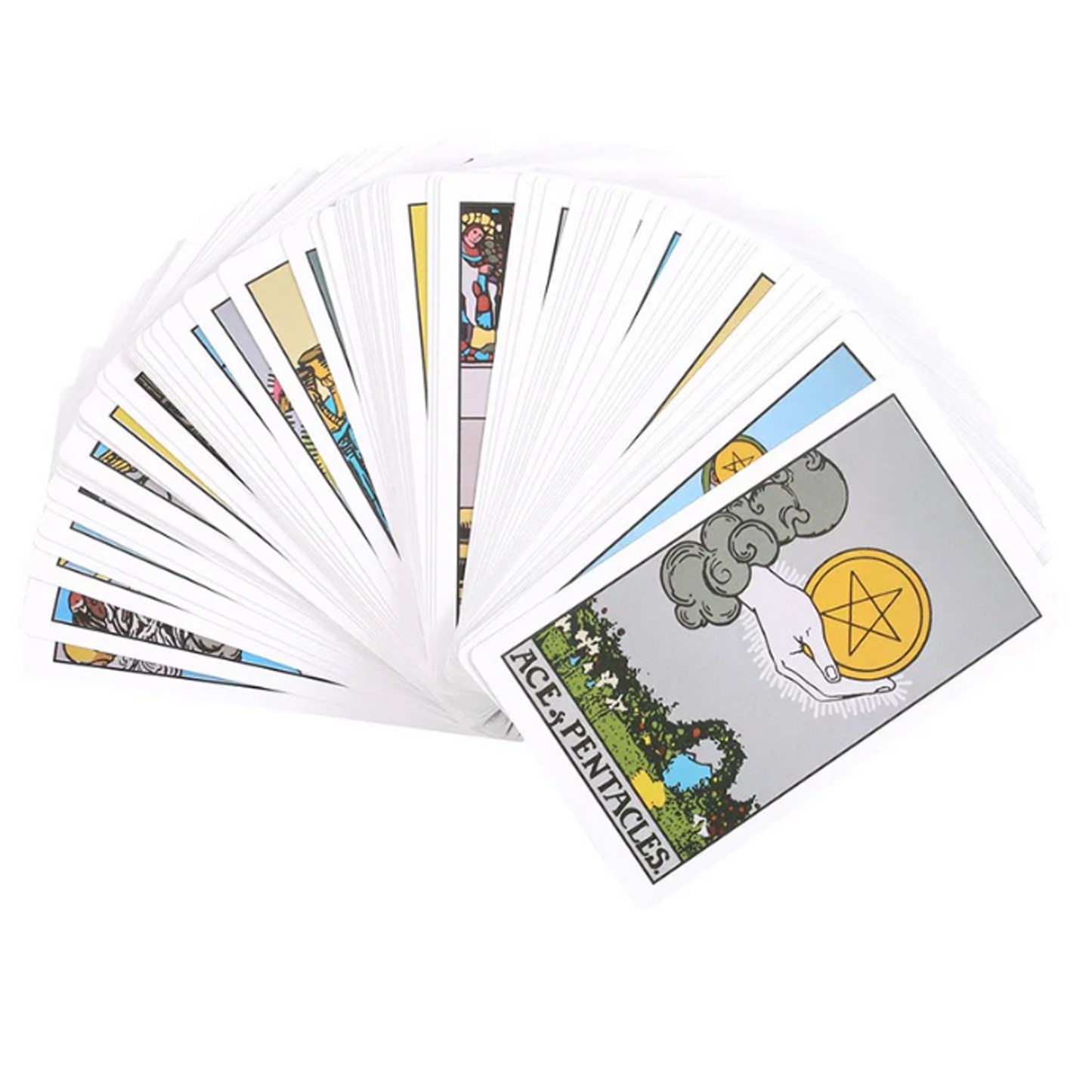 Sacred Heart Classic Tarot Cards, Fanned Out on a White Background | Happy Piranha