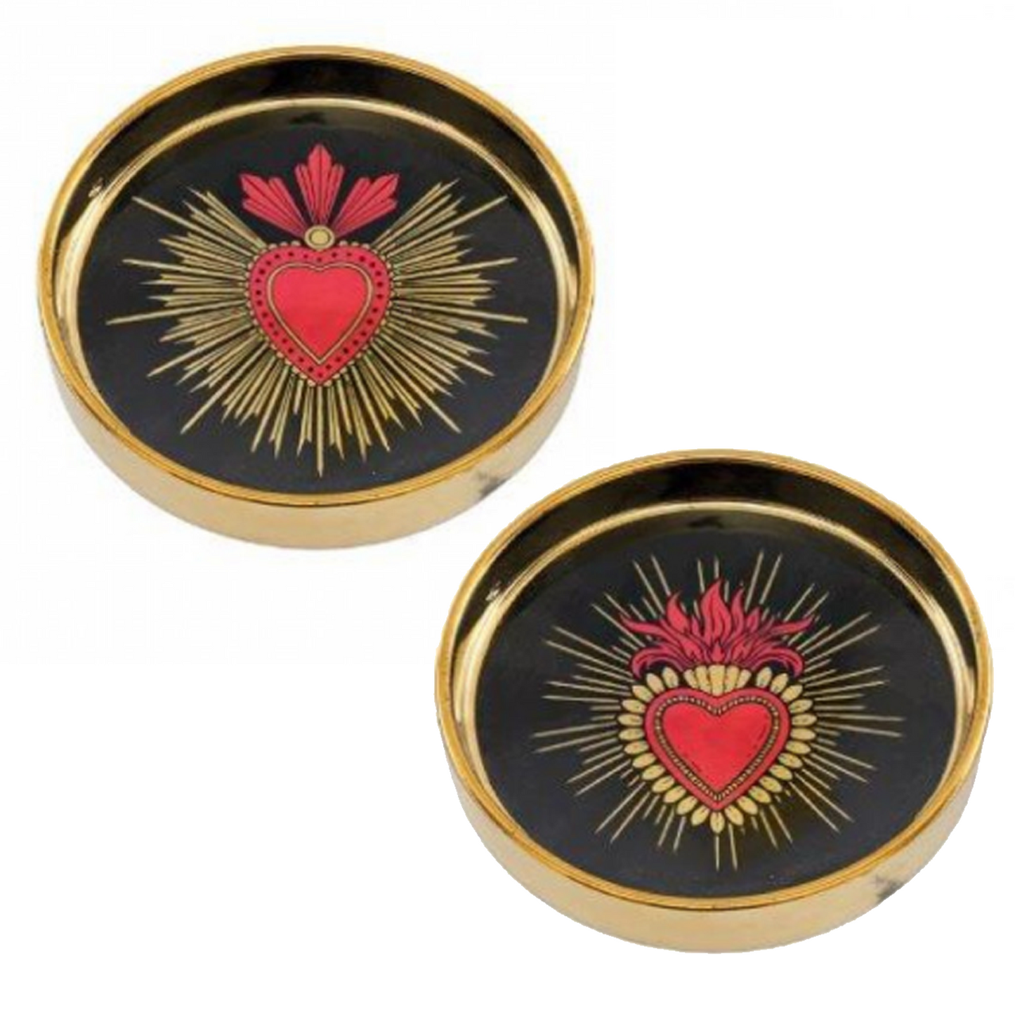 Sacred Heart Design Ceramic Trinket Dish (Both Designs) On a White Background | Happy Piranha