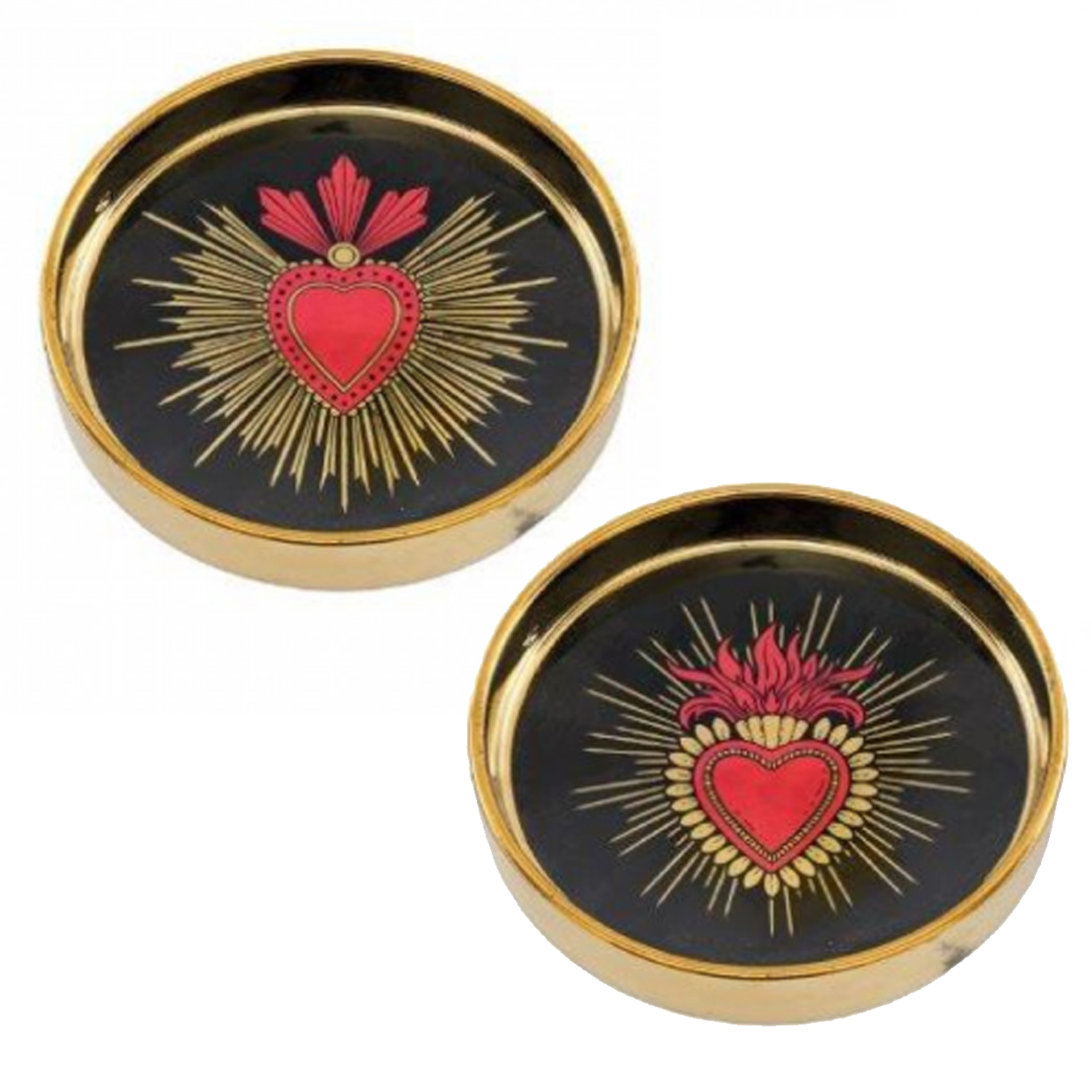 Sacred Heart Design Ceramic Trinket Dish (Both Designs) On a White Background | Happy Piranha