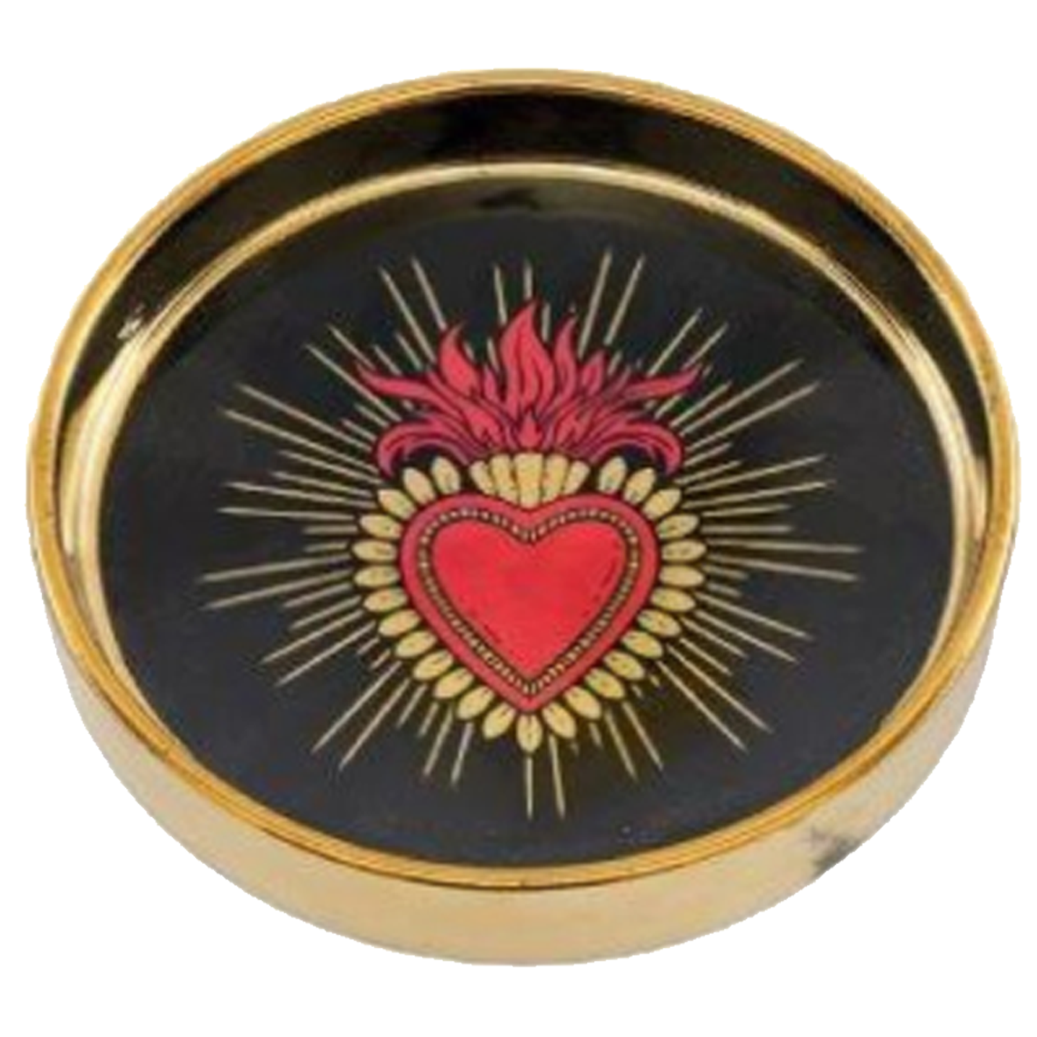 Sacred Heart Design Ceramic Trinket Dish (Design A) On a White Background | Happy Piranha