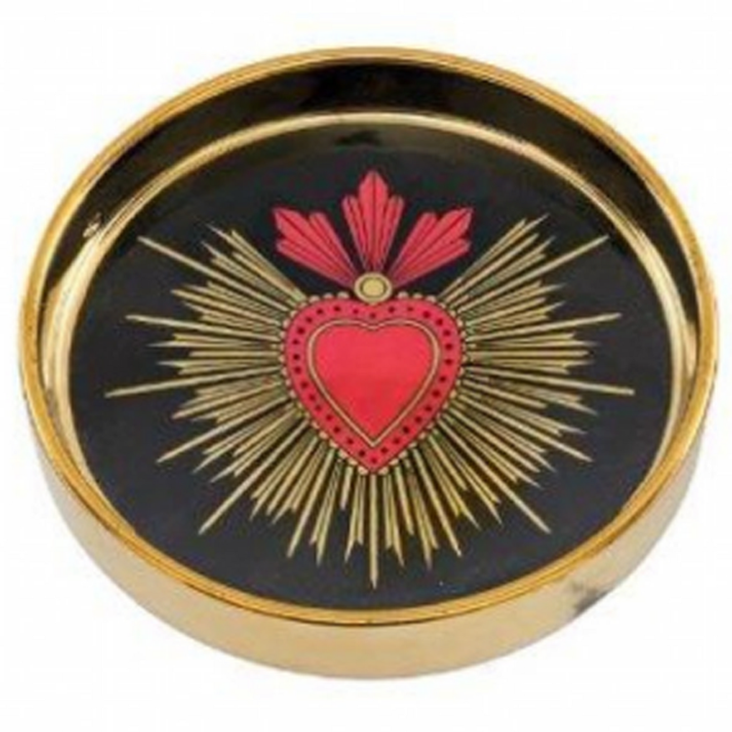 Sacred Heart Design Ceramic Trinket Dish (Design B) On a White Background | Happy Piranha