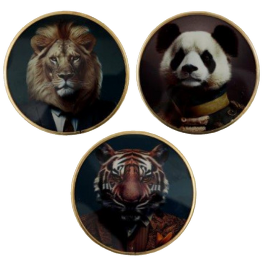 Teatime Safari: Posh Animal Design Glass Coasters