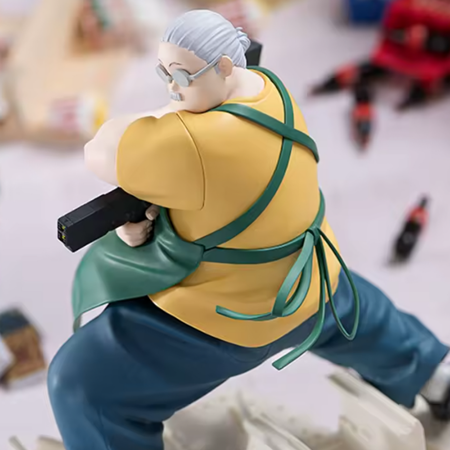 Sakamoto Days: Taro Shop Manager Ver. Luminista Figure (Close Up) On Colourful Blurred Background | Happy Piranha