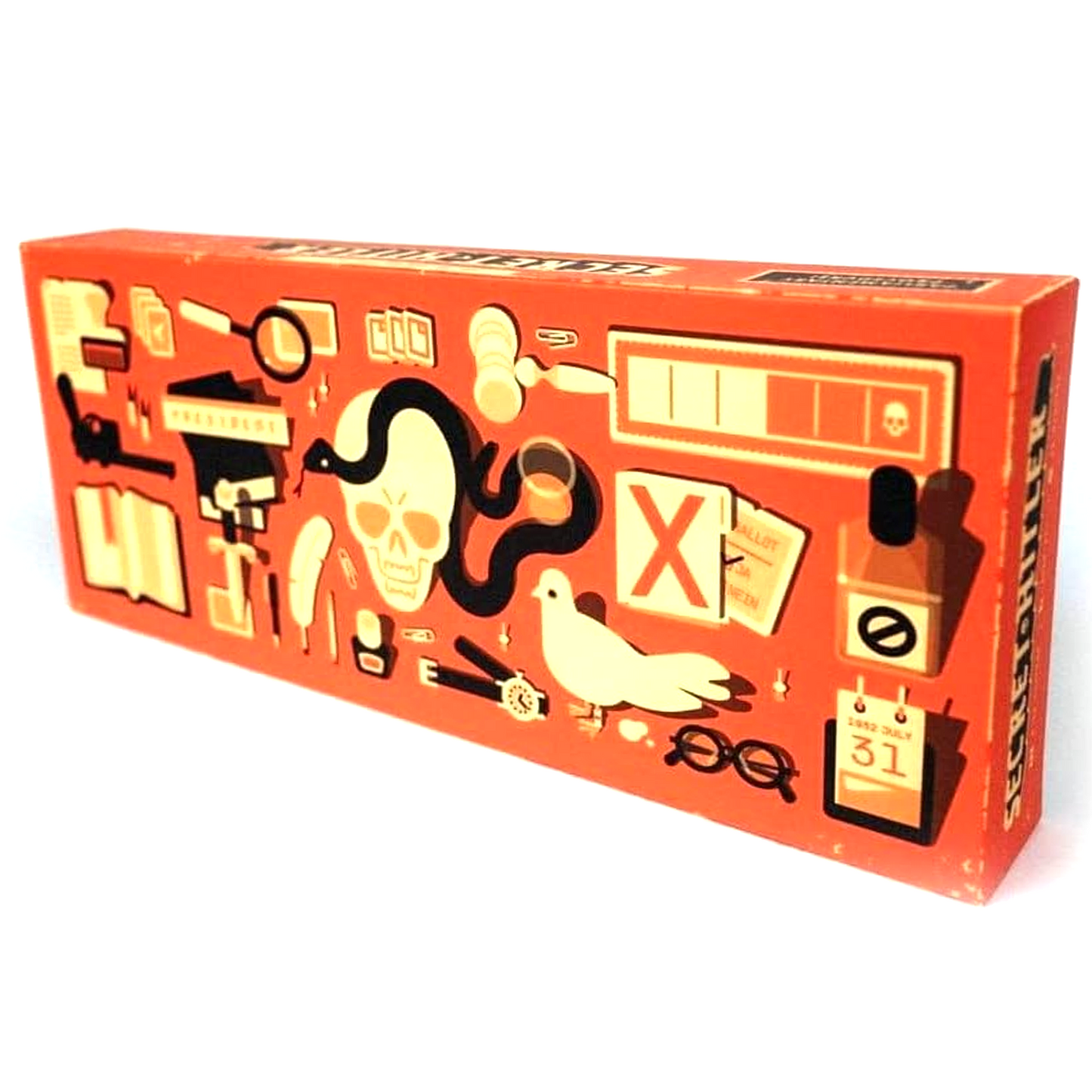 Secret Hitler board Game (Front of Box) on a White Background | Happy Piranha
