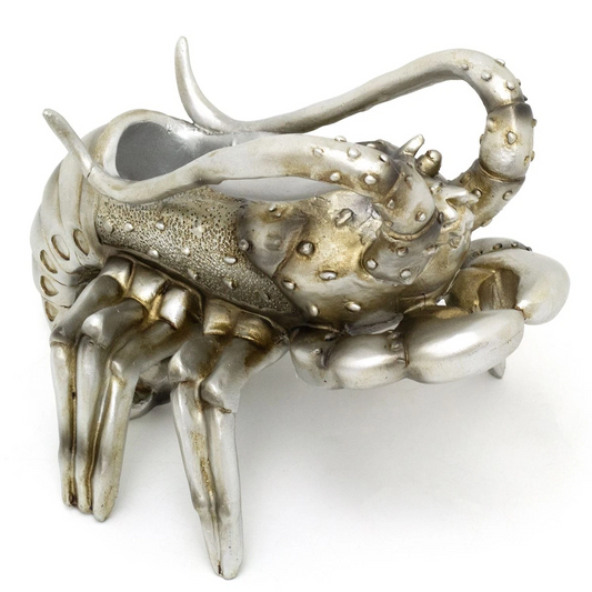 Silver Lobster Wine Bottle Holder (Side View) On a White Background | Happy Piranha