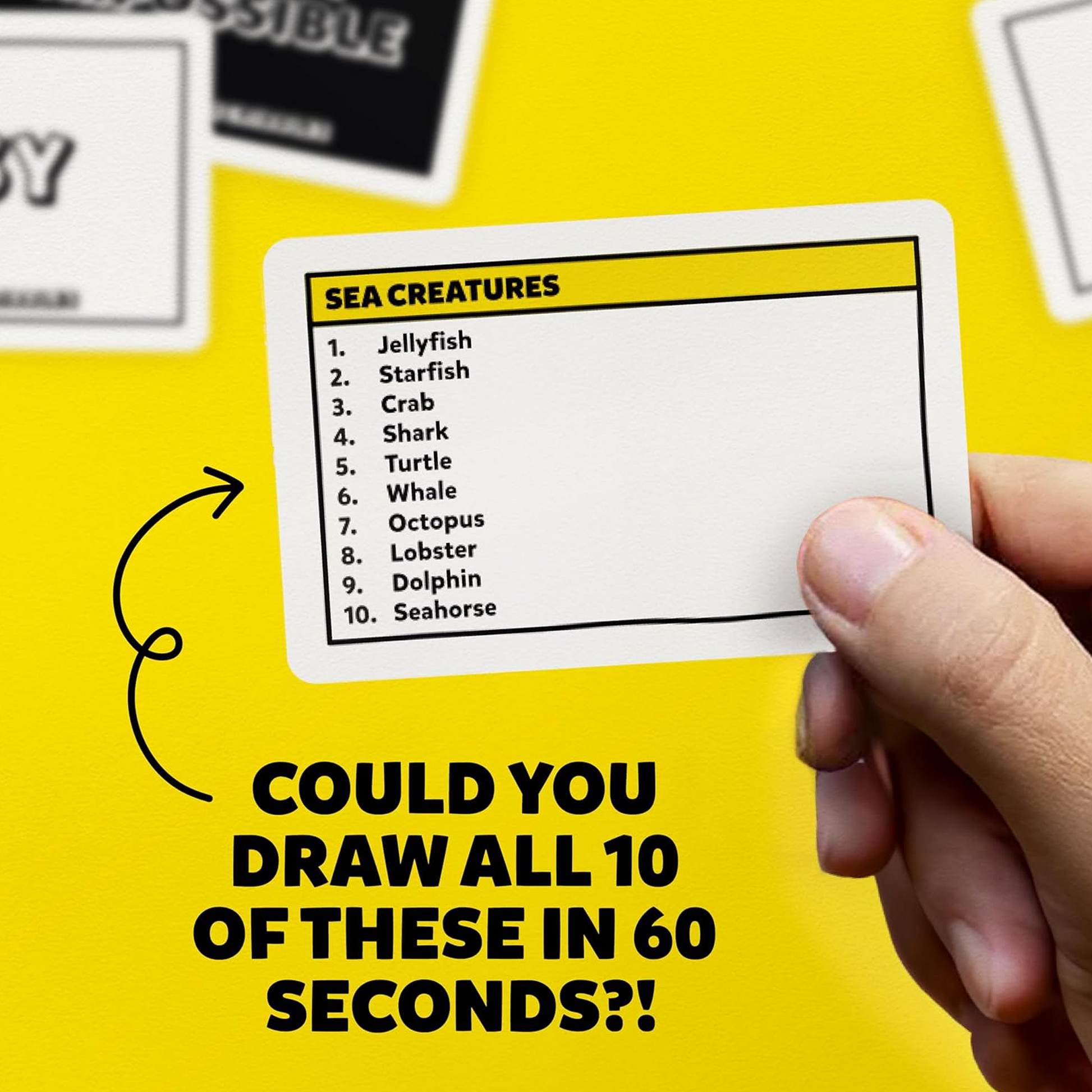 Six Second Scribbles Card Example on a Yellow Background | Happy Piranha