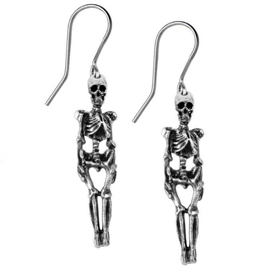 Skeleton Pair - Gothic Pewter Earrings | Happy Piranha