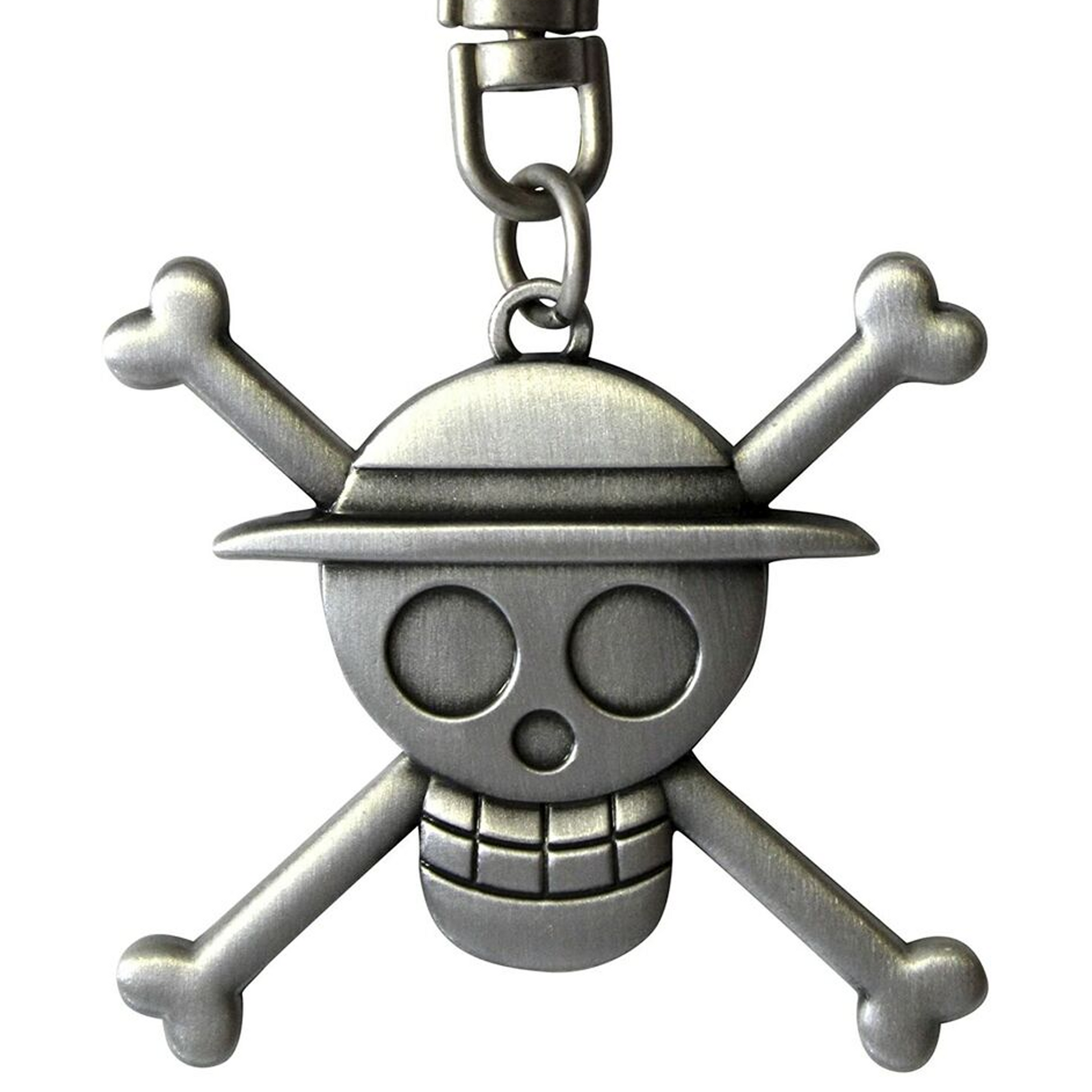 One Piece Luffy Skull & Crossbones Metal Keychain | Happy Piranha