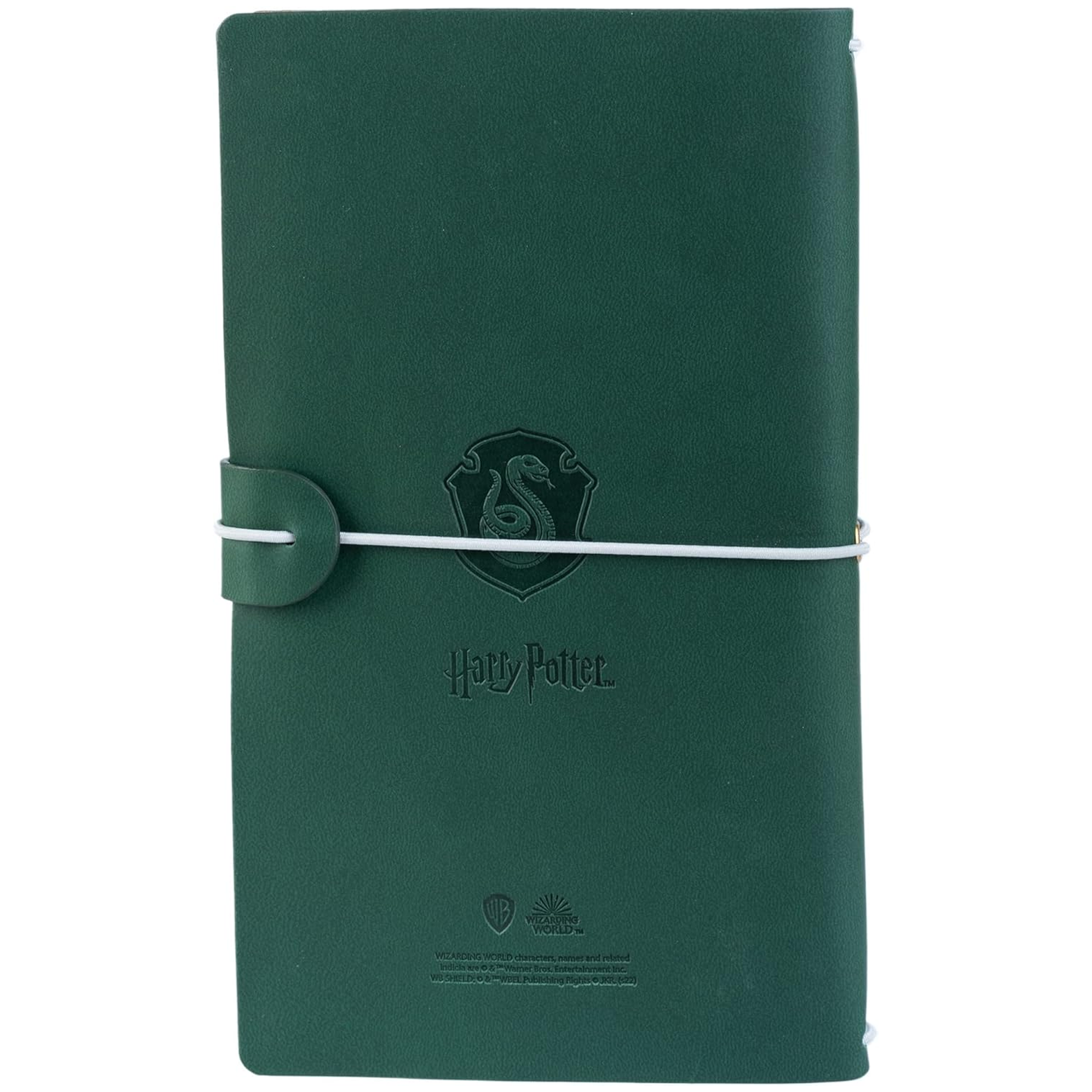 Slytherin Harry Potter Faux Leather Travel Journal / Notebook (Back) | Happy Piranha