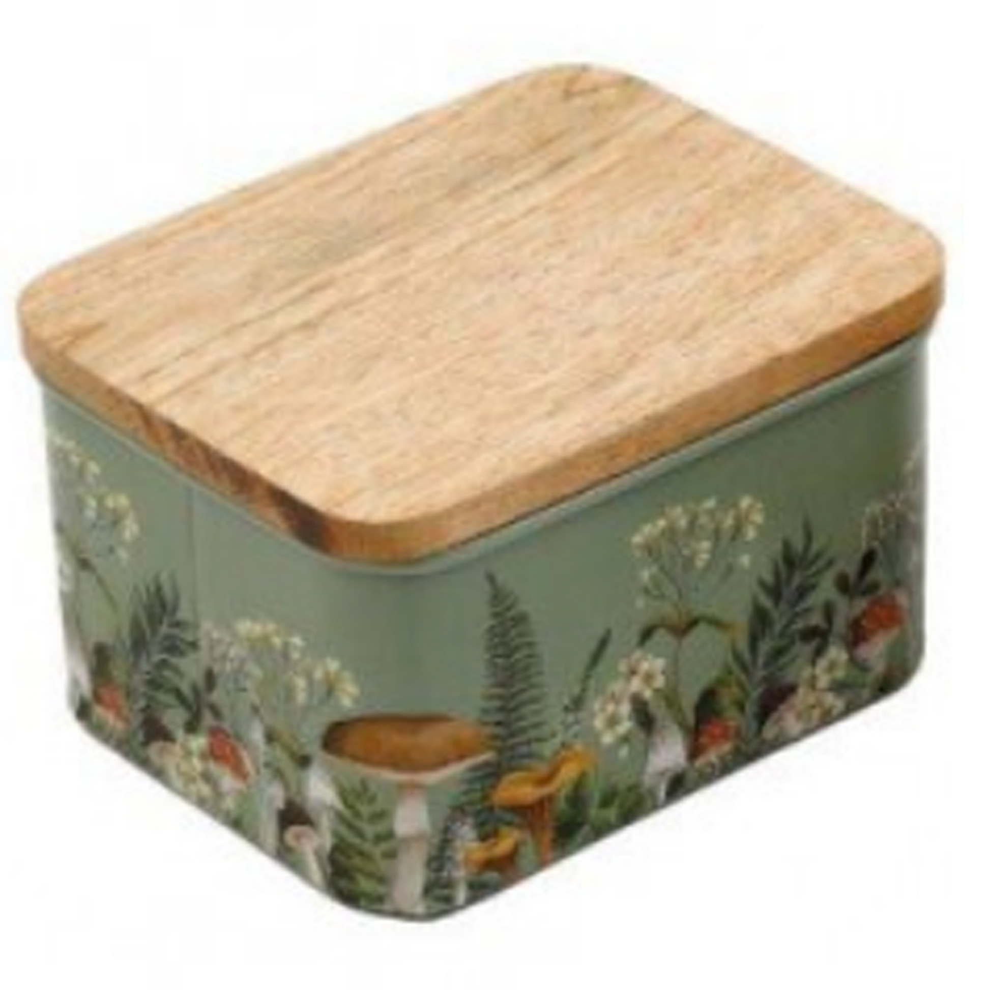 Small Mushroom Forest Design Cannister / Storage Box (Green) | Happy Piranha