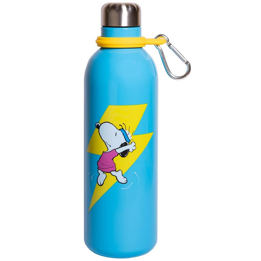 Snoopy Exercising 500ml Metal Hot & Cold Water Bottle (Front) | Happy Piranha