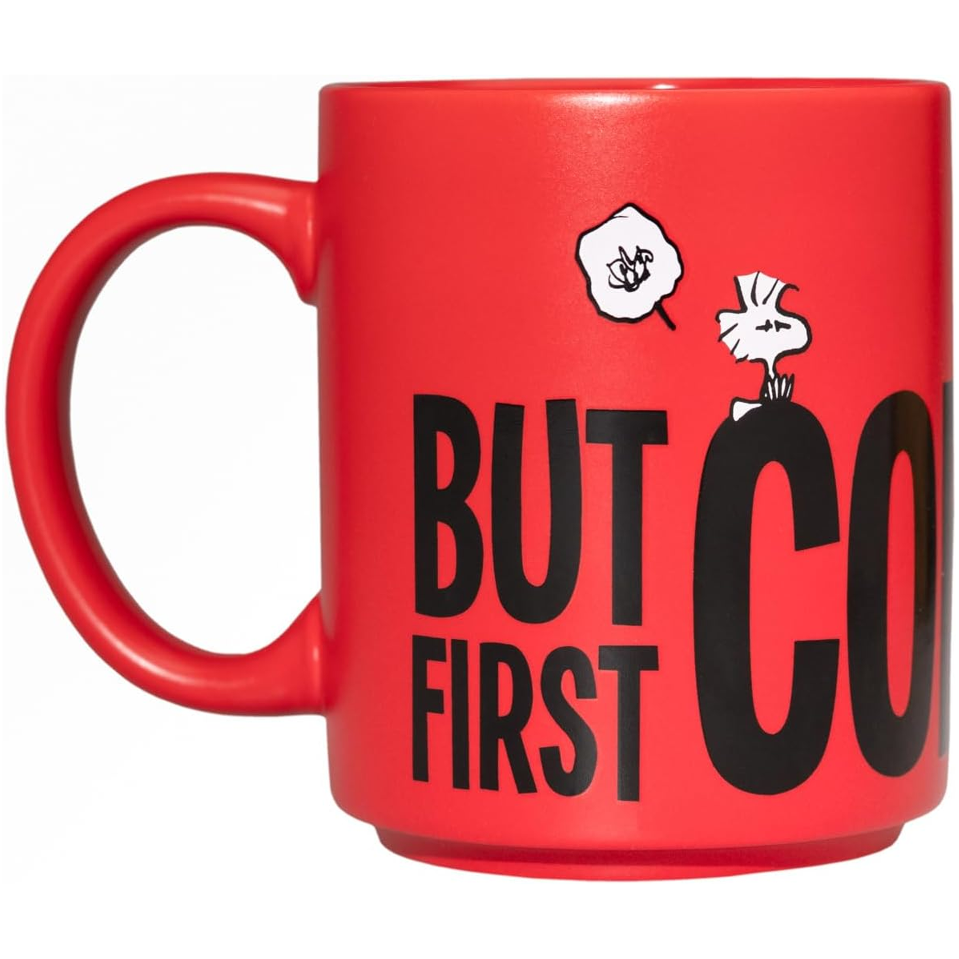 Snoopy 'But First Coffee' Design 350ml Ceramic Mug (Back) | Happy Piranha