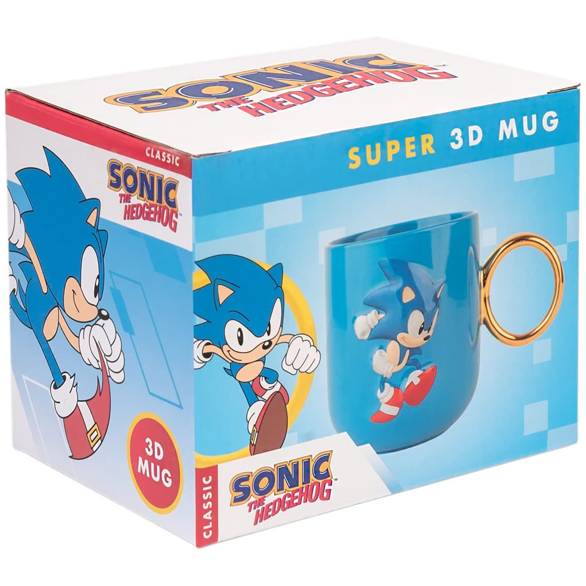 Sonic the Hedgehog - Gold Ring 3D Mug (Boxed) | Happy Piranha