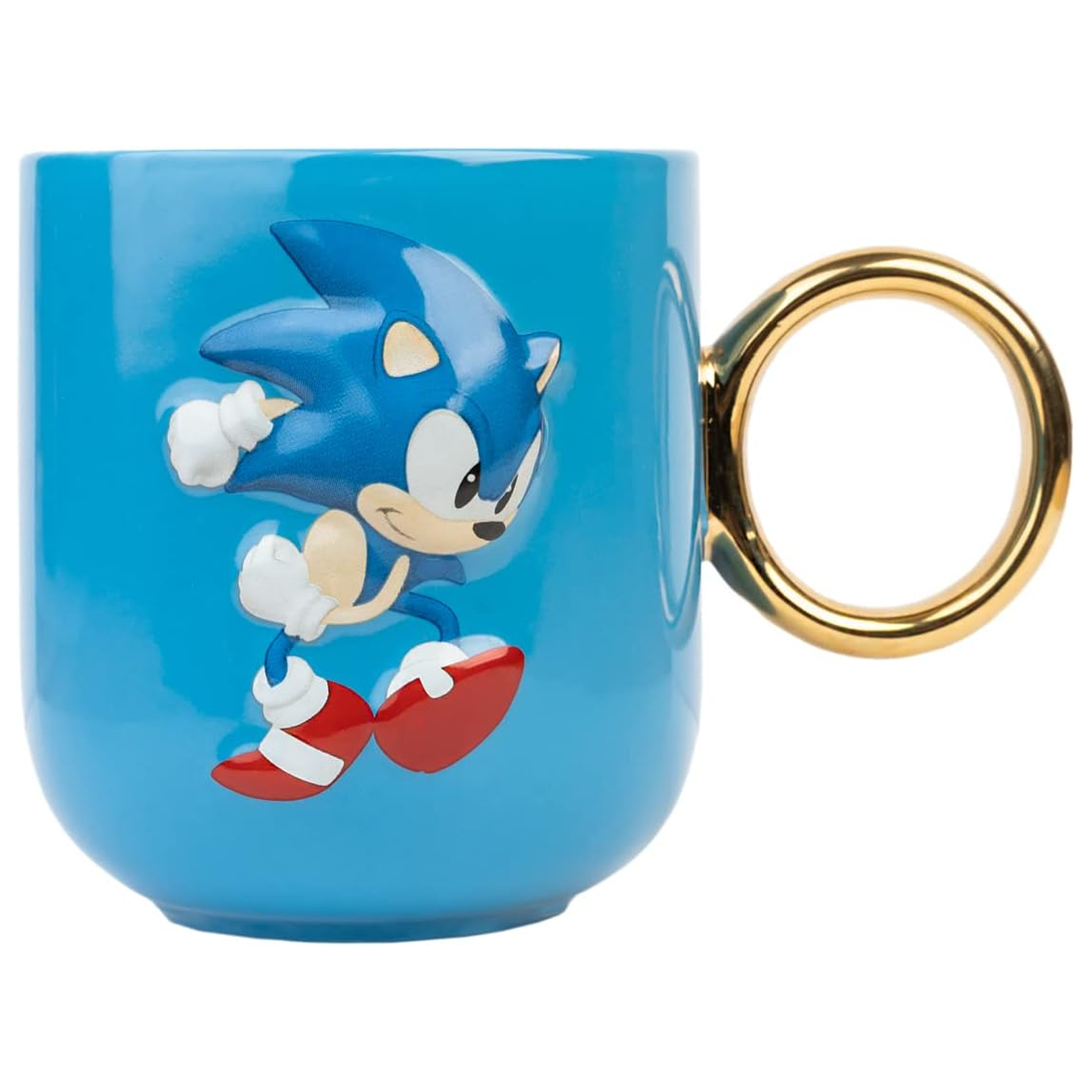 Sonic the Hedgehog 350ml 3D Gold Ring Ceramic Mug