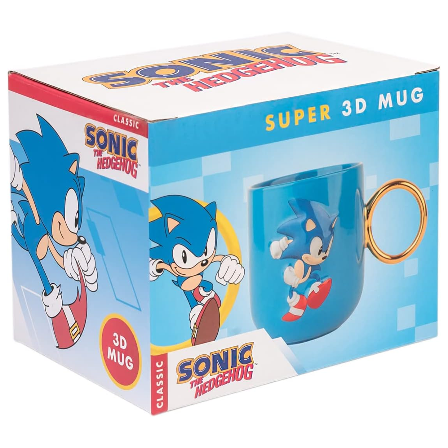 Sonic the Hedgehog 350ml 3D Gold Ring Ceramic Mug