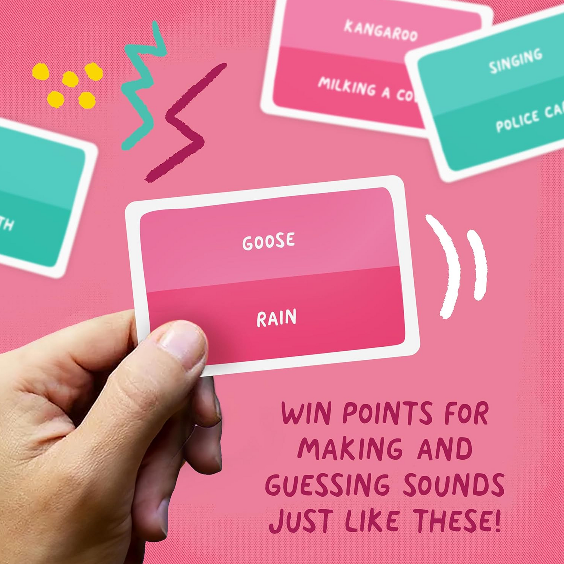 Soundiculous How to Play Infographic on a Pink Background | Happy Piranha