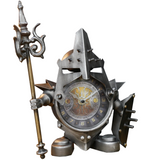 Standing Robot Warrior Clock With Spear | Happy Piranha