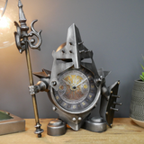Standing Robot Warrior Clock With Spear (Front) | Happy Piranha