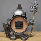 Standing Robot Warrior Clock With Spear (Back) | Happy Piranha