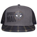 Marvel Spiderman Black & Grey Snapback Baseball Cap (Front) | Happy Piranha