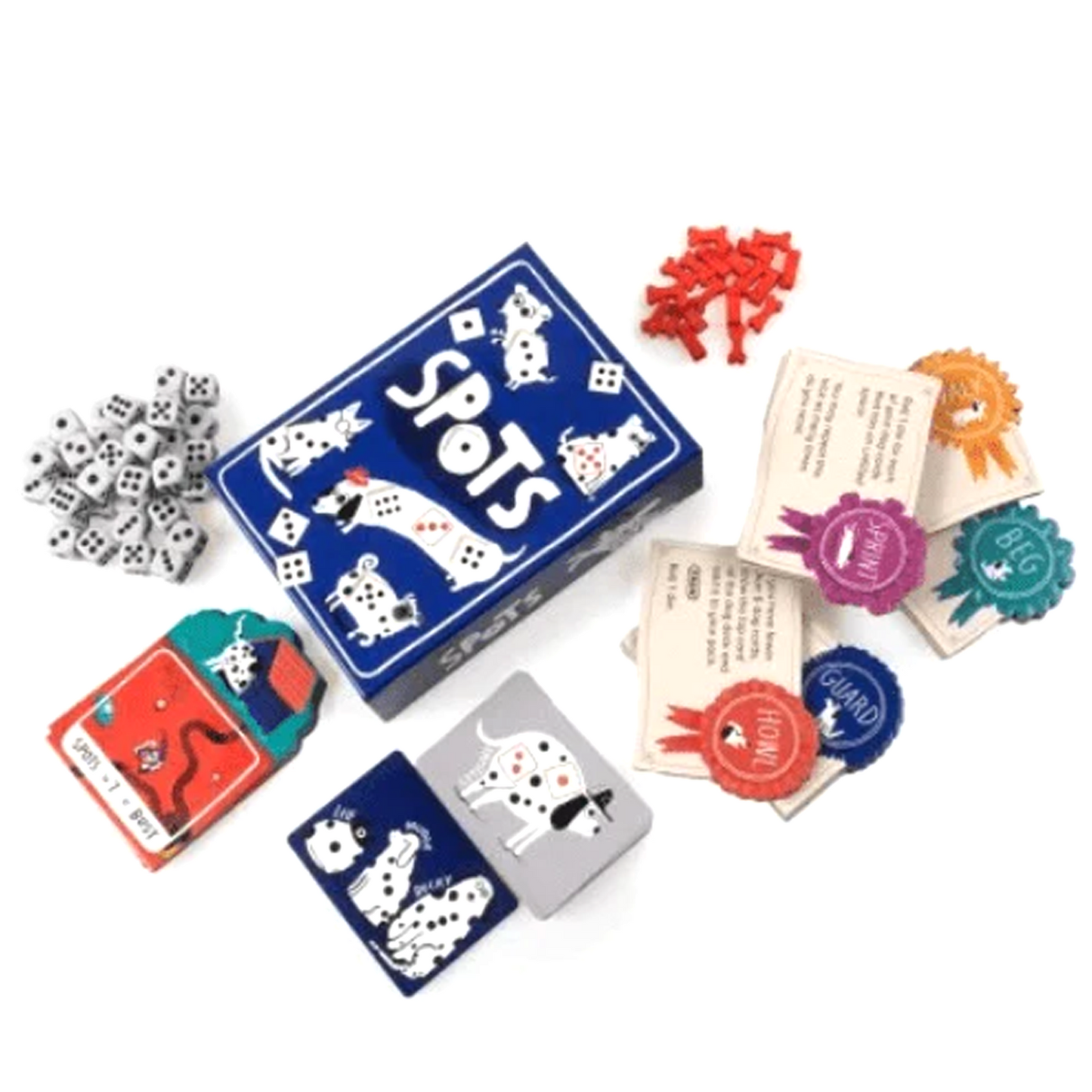 Spots Board Game (Box and Contents) on a White Background | Happy Piranha