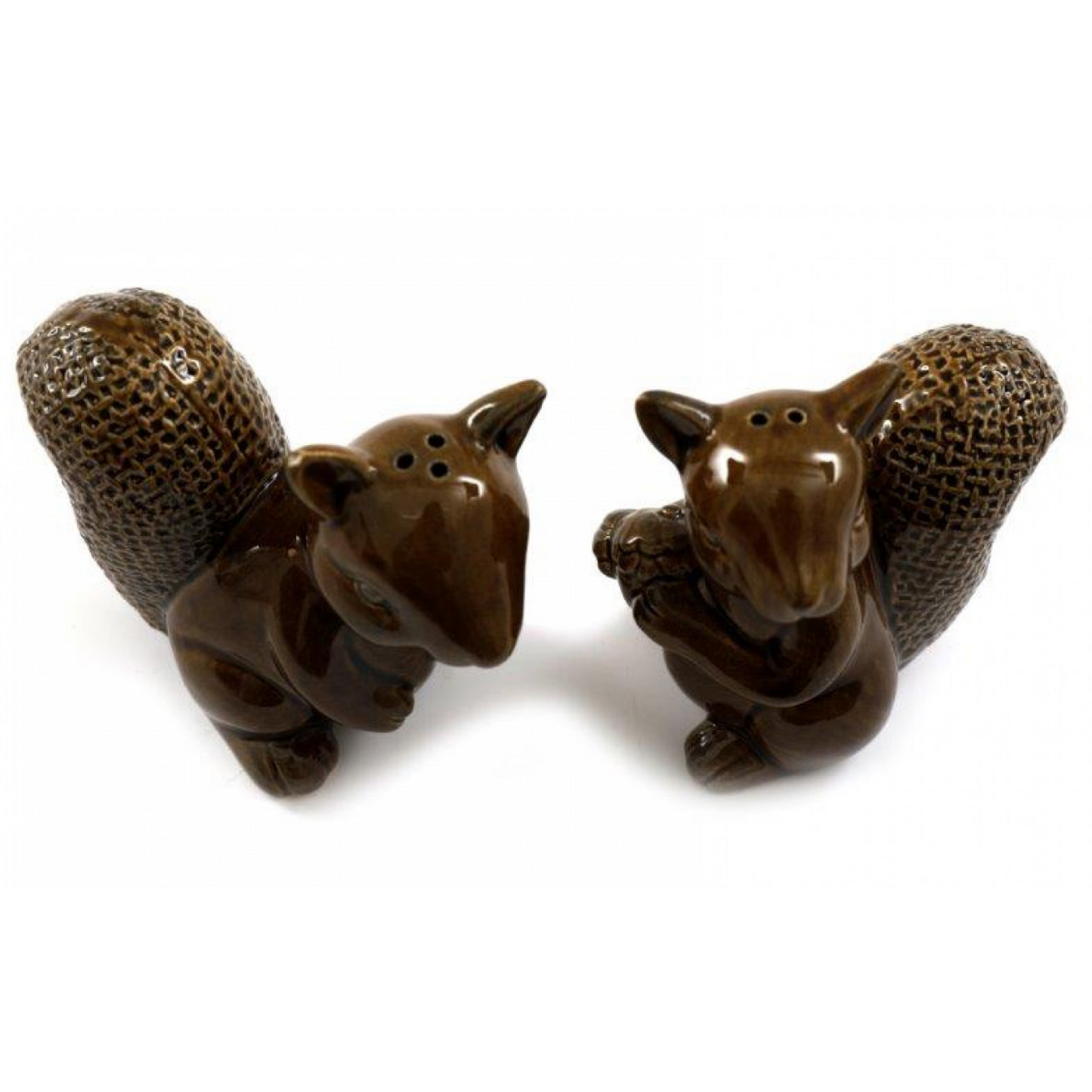 Ceramic Brown Squirrel Salt & Pepper Shakers Cruet Set (Above) | Happy Piranha