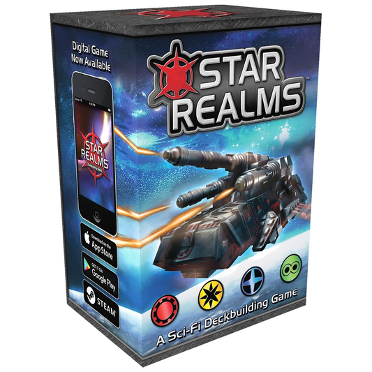 Star Realms: A 2 Player Deck Building Card Game (Front of Box) | Happy Piranha