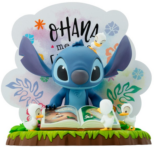 Lilo & Stitch Ohana Means Family Stitch Reading Disney Figure (Front) | Happy Piranha