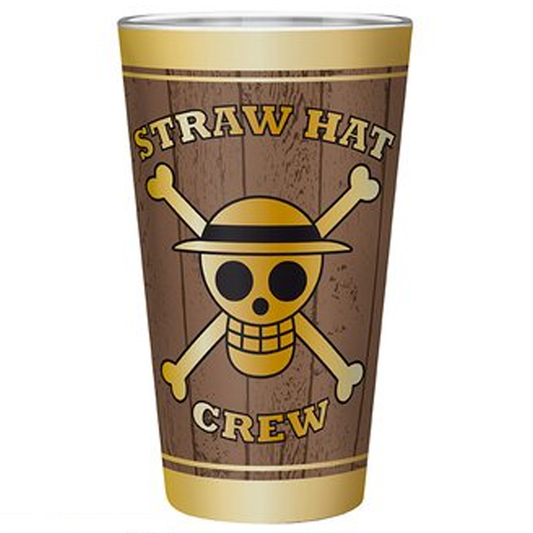 One Piece Straw Hat Crew Drinking Glass (Front) | Happy Piranha