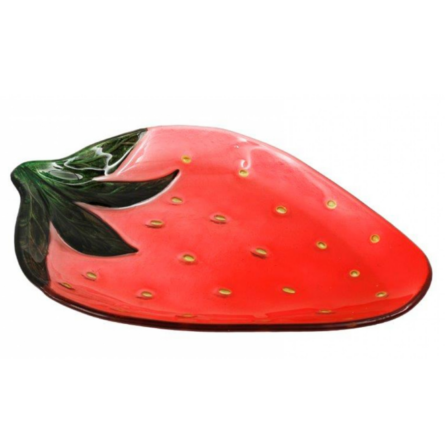 Strawberry Shaped Glass Plate on a White Background | Happy Piranha
