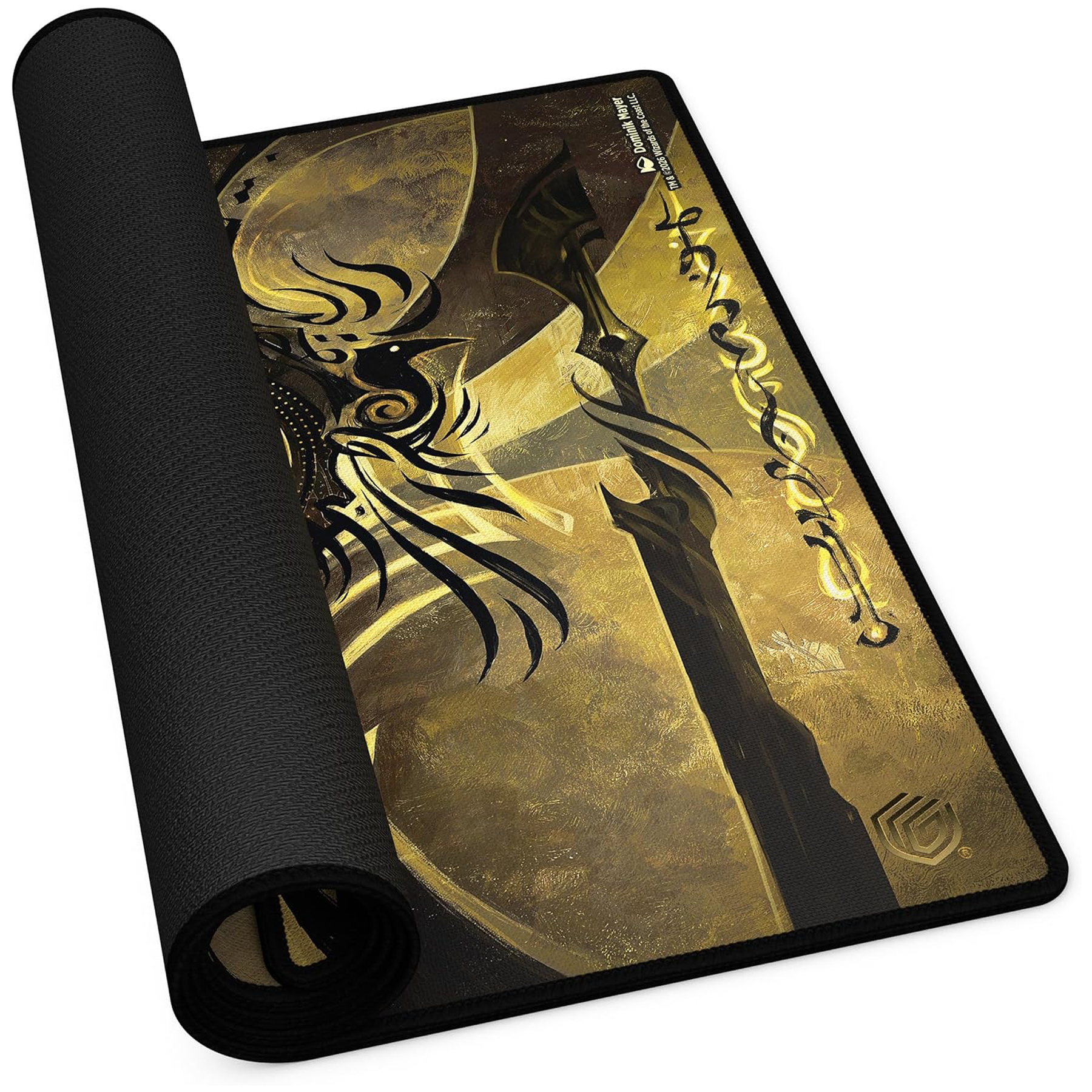 Ultimate Guard: Secrets of Strixhaven Silverquill Playmat 61 x 35cm, Rolled Up on a White Background | Happy Piranha