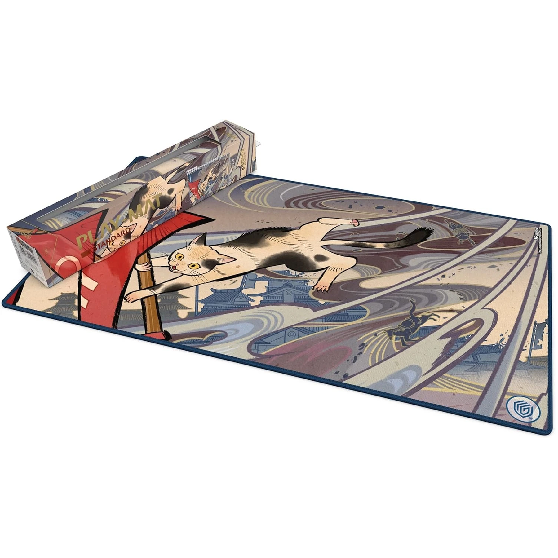 Ultimate Guard: Secrets of Strixhaven Cyclonic Rift Playmat 61 x 35cm, Next to Its Box, on a White Background | Happy Piranha