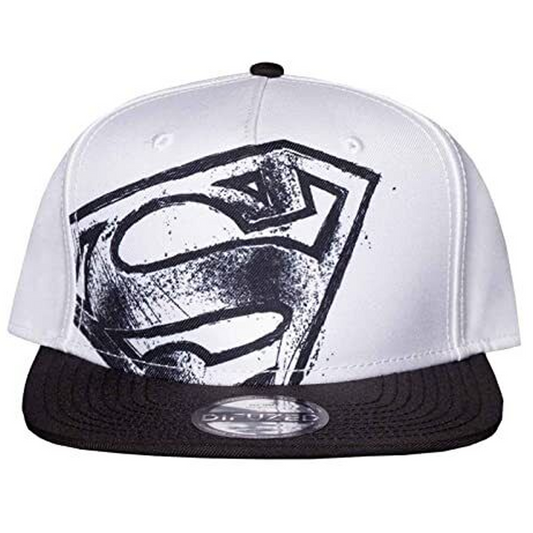 Superman DC Comics White Snapback Baseball Cap | Happy Piranha